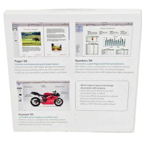 Vintage iWork Apple DVD - Version 9.0.3 - Includes Pages Keynote Numbers 2009 - Picture 7 of 8
